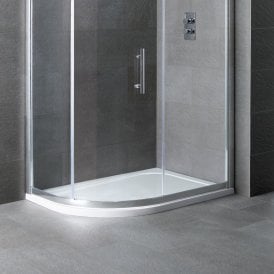 Eastbrook Volente 1100mm x 700mm Left Hand Quadrant ABS Stone Resin Tray White   158.708