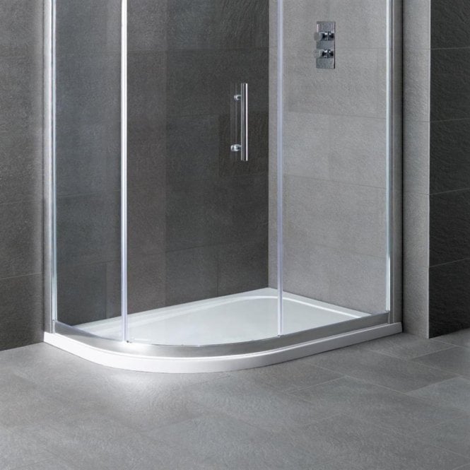 Eastbrook  Volente 1100mm x 800mm Left Hand Quadrant ABS Stone Resin Tray White   158.712
