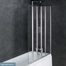 Eastbrook Volente 1250mm 1 Fixed & 4 Folding Panels Left Hand Silver   58.711L