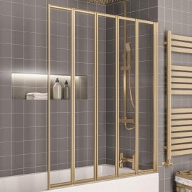 Eastbrook Volente 1250mm 5 Fold Screen Brushed Brass 58.762