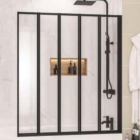 Eastbrook Volente 1250mm 5 Fold Screen Matt Black 58.532