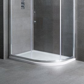 Eastbrook Volente 1300mm x 760mm Left Hand Offset Quadrant ABS Stone Resin White   158.693