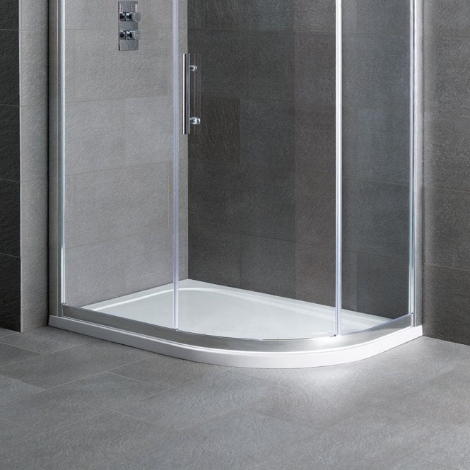 Eastbrook  Volente 1400mm x 800mm Right Hand Offset Quadrant ABS Stone Resin White   158.700