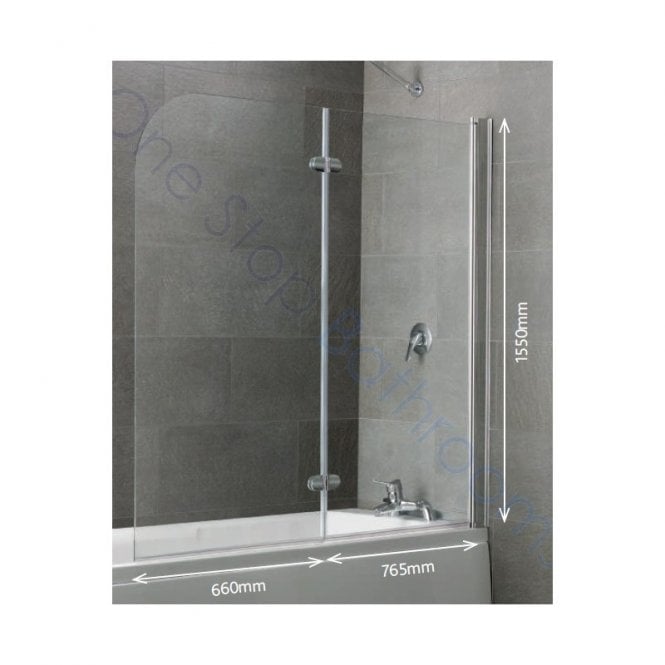 Eastbrook  Volente 2 Part Hinged Screen 1550mm x 1465mm Easy Clean Silver   58.706
