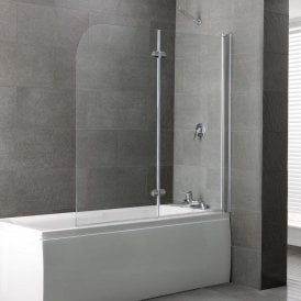 Eastbrook Volente 2 Part Hinged Screen 1550mm x 1465mm Easy Clean Silver   58.706