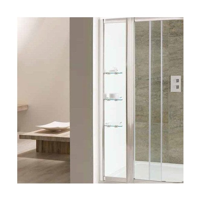 Eastbrook  Volente 300mm Inline Panel With Shelf Silver/Frosted   58.043