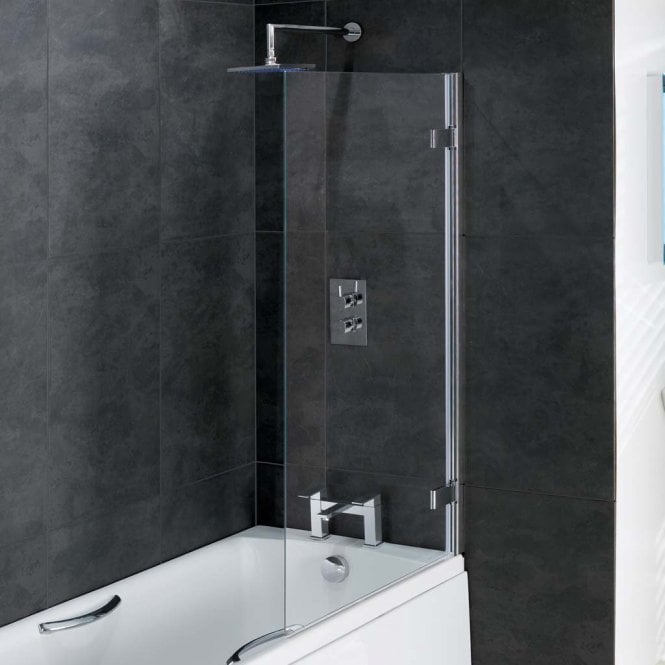 Eastbrook  Volente 6mm Hinged Bath Screen 850mm x 1500mm Easy Clean Silver   58.702