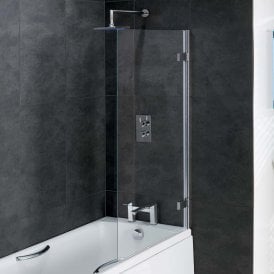 Eastbrook Volente 8mm Hinged Bath Screen 850mm x 1500mm Easy Clean Silver   58.703