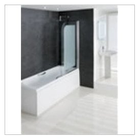 Eastbrook Volente 8mm Hinged Bath Screen 850mm x 1500mm Frosted Silver   58.705