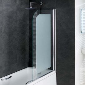 Eastbrook Volente 8mm Hinged Bath Screen 850mm x 1500mm Frosted Silver   58.705