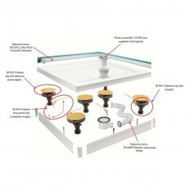 Eastbrook Volente Legs & Panels For Up To 2000mm x 900mm Rect Trays White   158.082