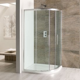 Eastbrook Volente Offset Quadrant 1200mm x 800mm Silver   58.105