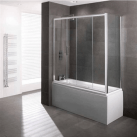 Eastbrook Volente Overbath End Panel Easy Clean Glass 690mm x 1475mm Silver   69.0036
