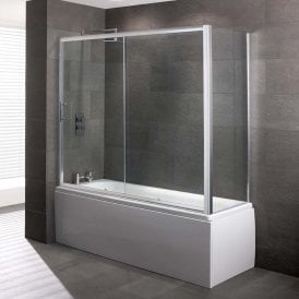 Eastbrook Volente Overbath End Panel Easy Clean Glass 740mm x 1475mm Silver   69.0037
