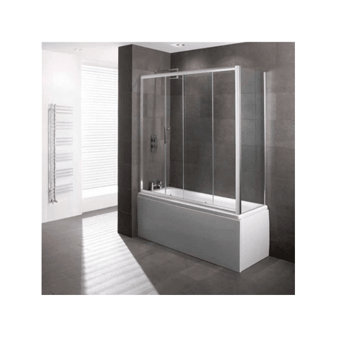 Eastbrook  Volente Overbath End Panel Easy Clean Glass 790mm x 1475mm Silver   69.0038