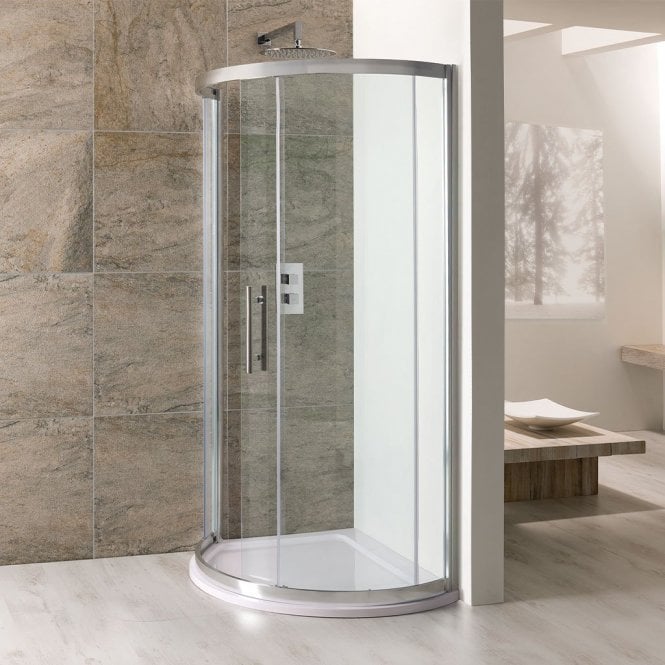 Eastbrook  Volente Spacesaver Offset Quadrant 1000mm x 850mm/650mm Silver   58.104