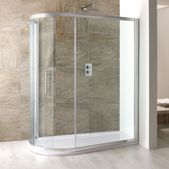 Eastbrook  Volente Spacesaver Offset Quadrant 1650mm x 912mm/700mm Silver   58.101