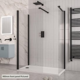 Eastbrook Volente Walk In 1000mm Panel Matt Black 58.522