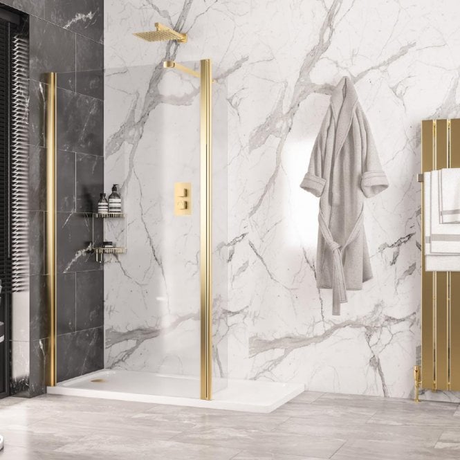 Eastbrook  Volente Walk In 500mm Panel Brushed Brass 58.757