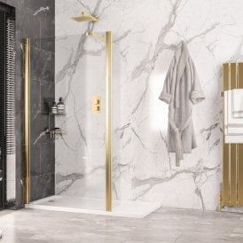 Eastbrook Volente Walk In 800mm Panel Brushed Brass 58.756