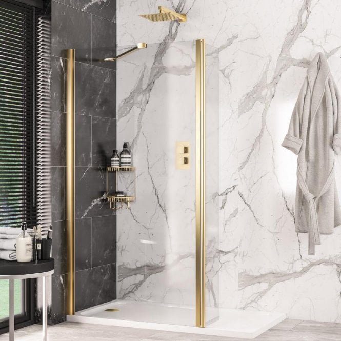 Eastbrook  Volente Walk In 900mm Panel Brushed Brass 58.751