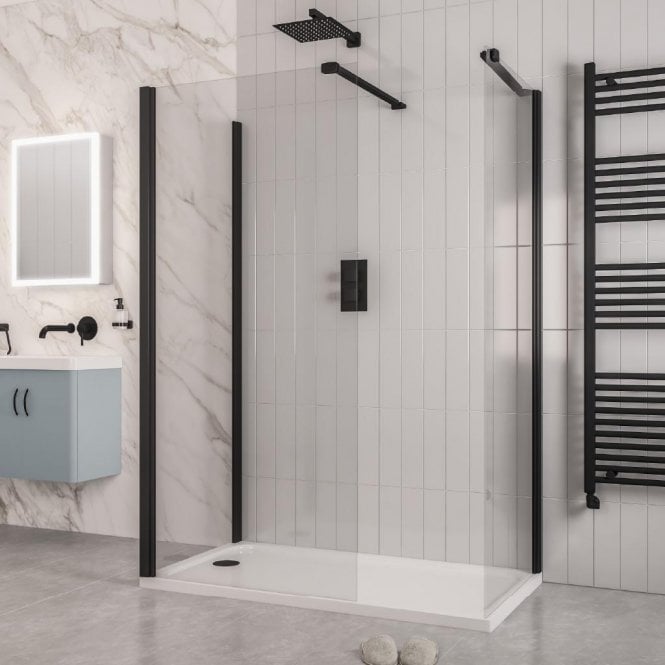 Eastbrook  Volente Walk In 900mm Panel Matt Black 58.521