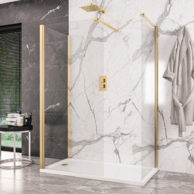Eastbrook  Volente Walk In Support Bar 900mm Brushed Brass 58.372
