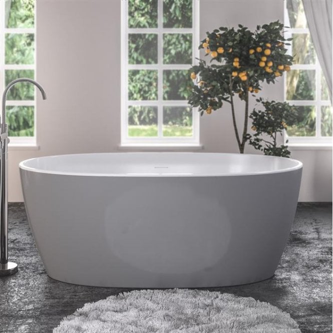 Eastbrook  Wandsworth Grey Freestanding Bath 1500mm x 720 x 580mm Inc Waste Grey   33.0004