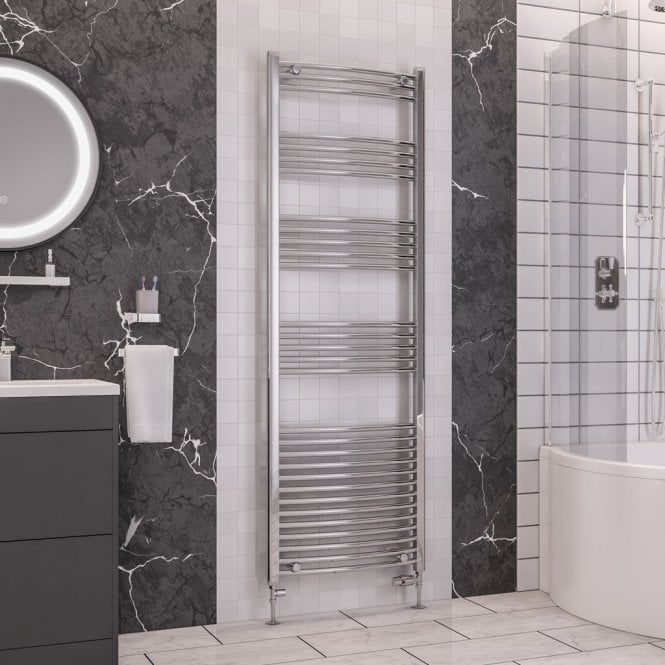 Eastbrook  Wendover Curved Multirail 1800mm x 600mm Chrome   41.0059