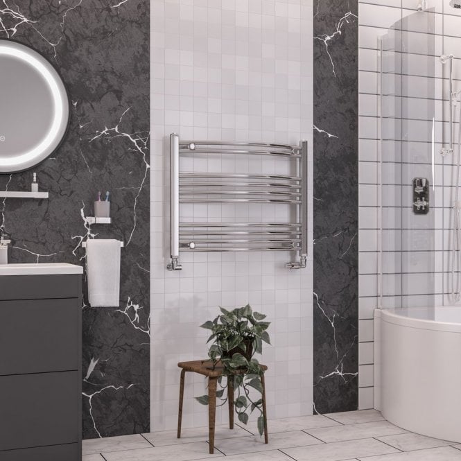 Eastbrook  Wendover Curved Multirail 600mm x 750mm Chrome   41.0100