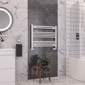Eastbrook Wendover Curved Multirail 600mm x 750mm White   41.0091