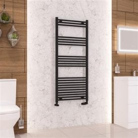 Eastbrook Wendover Straight Multirail 1400mm x 600mm Matt Black   41.0686