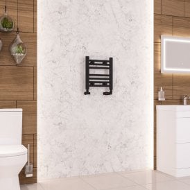 Eastbrook Wendover Straight Multirail 360mm x 400mm Matt Black   41.0660