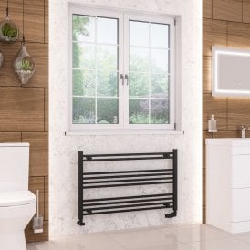 Eastbrook Wendover Straight Multirail 600mm x 1000mm Matt Black   41.0666