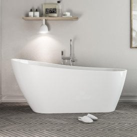 Eastbrook Wickham White Freestanding Slipper Bath 1700mm x 740 x 740mm Inc Waste   33.0010