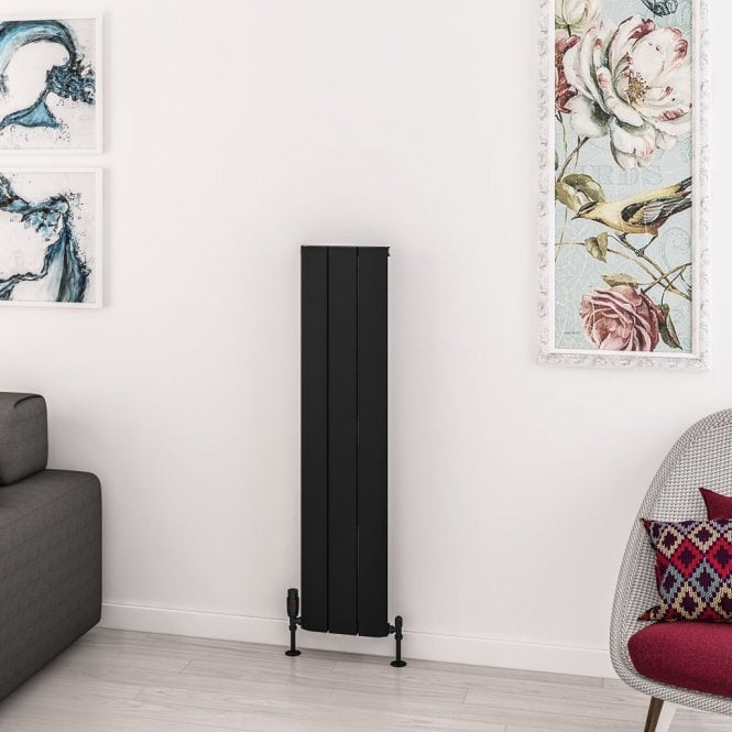 Eastbrook  Withington 1200mm x 280mm Aluminium Radiator Matt Black   89.0984