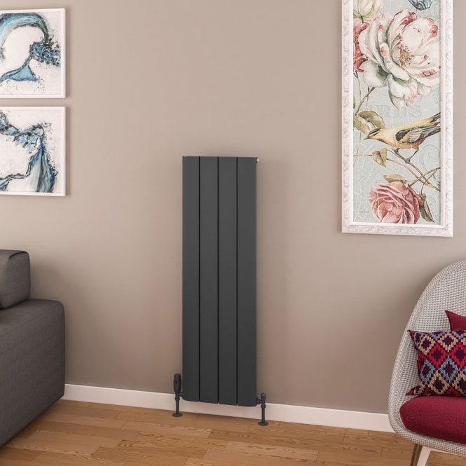 Eastbrook  Withington 1200mm x 375mm Aluminium Radiator Matt Anthracite   89.0964