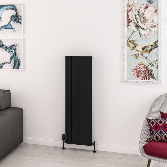 Eastbrook  Withington 1200mm x 375mm Aluminium Radiator Matt Black   89.0985