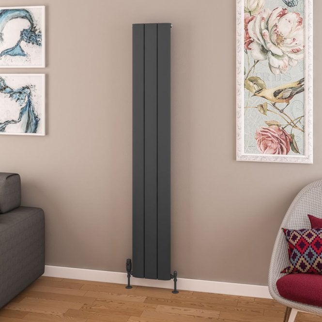 Eastbrook  Withington 1800mm x 280mm Aluminium Radiator Matt Anthracite   89.0138
