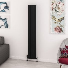 Eastbrook Withington 1800mm x 280mm Aluminium Radiator Matt Black   89.0787