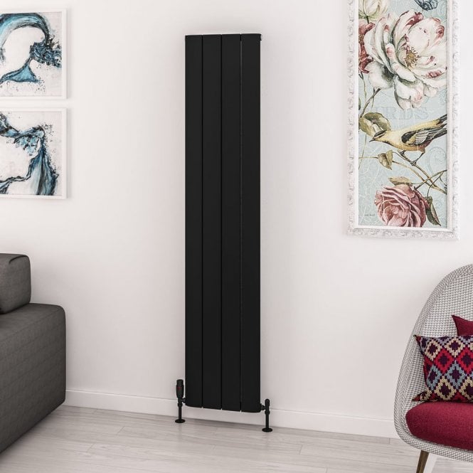 Eastbrook  Withington 1800mm x 375mm Aluminium Radiator Matt Black   89.0788