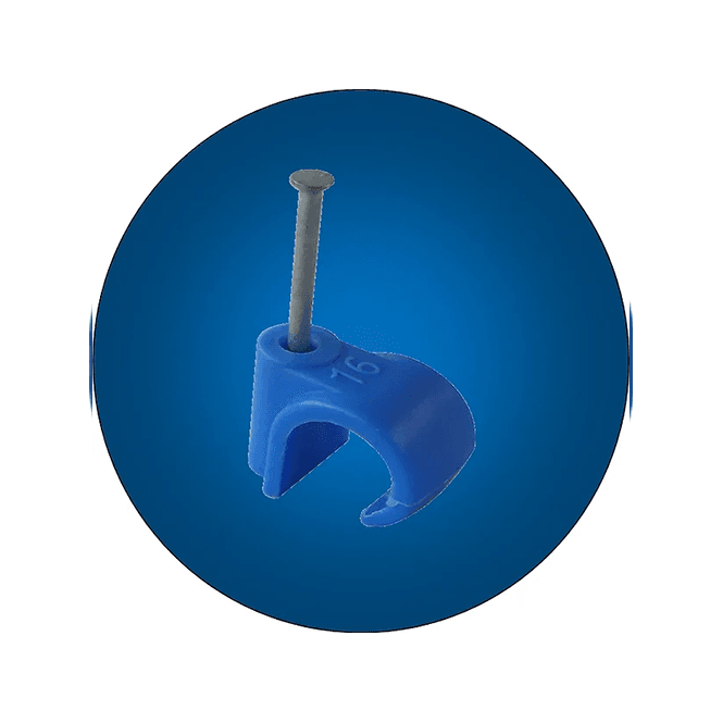 FM Products  Masonry Nail Pipe Clip 16.0mm Blue (Qty Of 100) M202