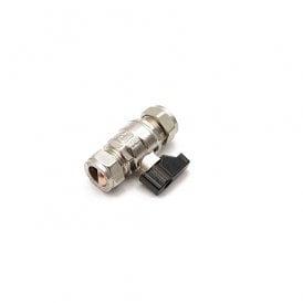 Chrome Plated Isolating Valve with Black Lever - Full Bore 15mm