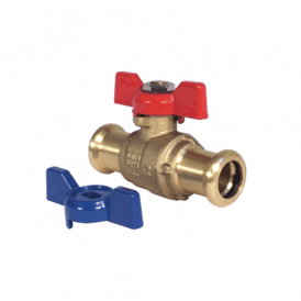 MacPress 28mm Red/Blue Butterfly T Hand Ball Valve