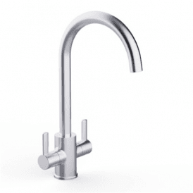 MacTap WRAS Approved Chrome Swan Neck Kitchen Mixer Dual Lever Handle