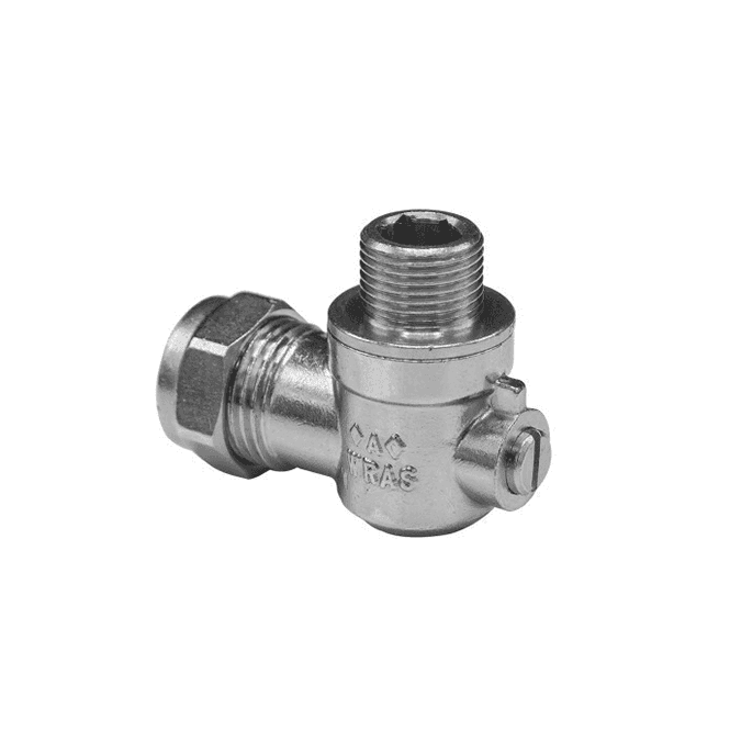 MacDonald Plumbing Supplies MacValve 15mm x ½ Chrome Plated Brass Angled Flat Face Iso Valve