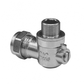 MacValve 15mm x ½ Chrome Plated Brass Angled Flat Face Iso Valve