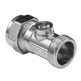 MacValve 15mm x ½ Chrome Plated Brass Straight Flat Face Iso Valve