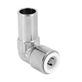 MacValve Pushfit Stem Elbow 15mm x 15mm Chrome Plated