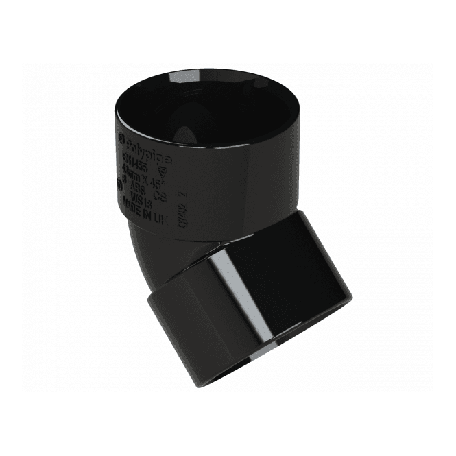 MacDonald Plumbing Supplies MacWaste Spigot 45 Degree 40mm Black